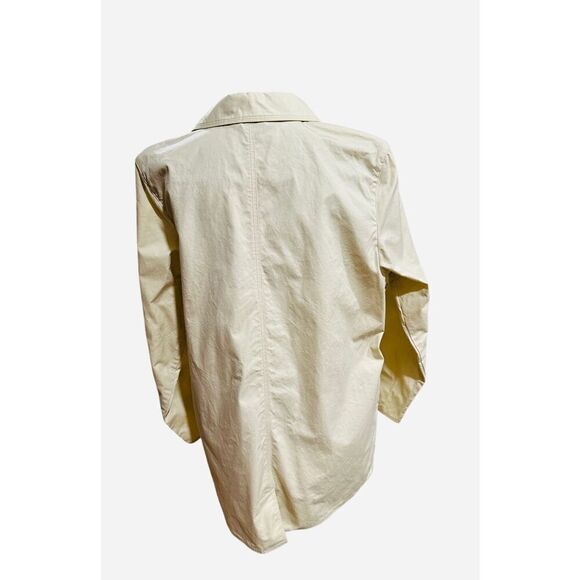 Vtg LL Bean Rain Jacket Tan Khaki Lightweight Barn Coat Button Front Pockets - Picture 2 of 9